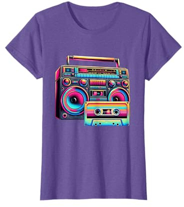 80s 90s 1980s Boombox Stereo Fashion Eighties Retro Theme T-Shirt