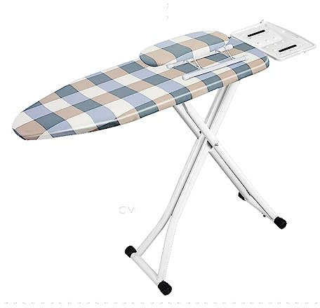 ALEjon Tabla de Planchar de Lujo, Tabla de Planchar Vertical Plegable para el hogar, con Soporte para estación de Plancha de Vapor Grande, Altura Ajustable 70-84 cm, Patas Fuertes Plegables, Cubierta