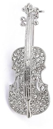 Broche violon en argent K01, Métal