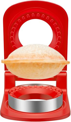 HiYZ Sandwich Cutter and Sealer - Stainless Steel Decruster Sandwich Maker - Peanut Butter and Jelly Crustless Sandwich Bread Pancake Maker Cookie Cutter for Kids Children Boys Girls-Round Red