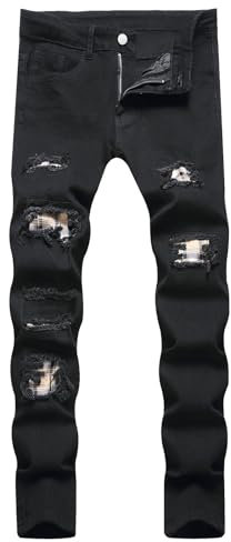 Generico Jeans Uomo Taglie Forti Lavoro Corti Leopard Print Nero Elefante Salopette Bambino
