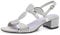 MARCO TOZZI Damen Sandalen mit Absatz Elegant Vegan, Silber (Silver), 37 EU