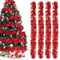 Lametta Girlande Weihnachten Rot,Metallisch Girlande Weihnachtsbaum,4 Stück Glänzend Weihnachtsgirlande,Weihnachtsbaumschmuck Girlande,Lamettergirlande,Festliches Lamettaa Dekoration