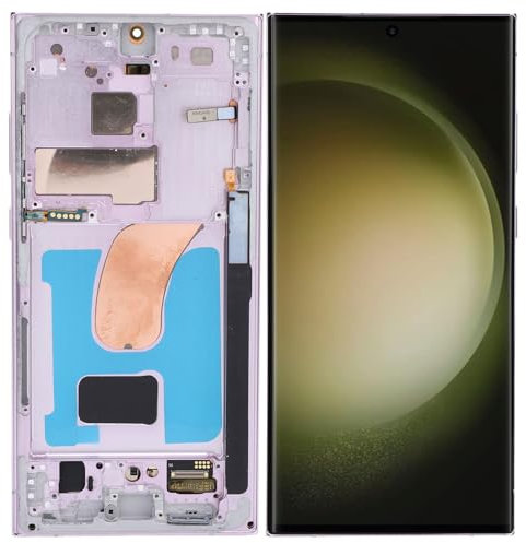 6,8 Zoll Original für S23 Ultra, OLED LCD Display Touchscreen Digitizer Baugruppe S23ultra 5G SM-S918U LCD Bildschirm Ersatz mit Rahmenreparaturset, Fingerabdruck