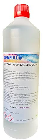 Alcohol Isopropílico 99,9% Pureza | 1 Litro | Limpieza componentes electrónicos, pantallas y lentes. Desinfección de superficies