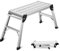 HOMFME Aluminum Hop Up Work Platform, Folding Step Up Work Bench Ladder with Secure Locking, Non-Slip Strips, Foot Pads, 150KG Heavy Duty Step Stool for Washing Vehicles Decorating (107 x 40 x 50cm)