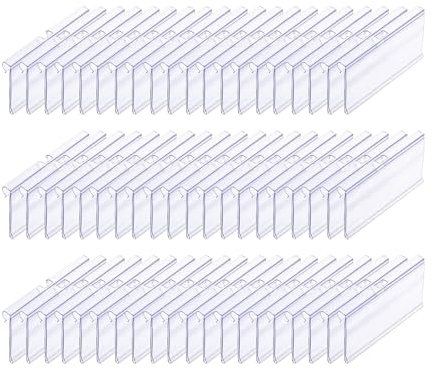 HUAZIZ 60 Pièces Porte-étiquette Transparent, Supports d'Étiquettes en Plastique pour Afficher les Prix, Porte-Étiquette de Prix en Plastique Pour les Rayons les Boulangeries les Épiceries(6 * 4.2cm)