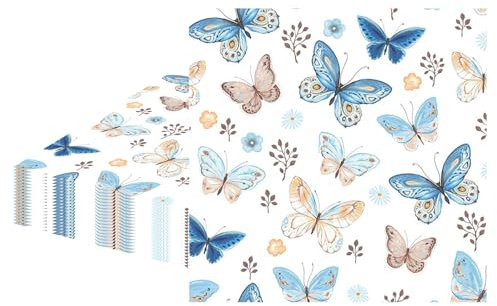 MORAINJAY 20 Stück Schmetterling Party Servietten, 33x33cm Servietten Geburtstag Tischdekorationen, Farbige Cocktail Tischserviette Napkins für Junge Mädchen Geburtstag Party, Hochzeit und Jubiläen