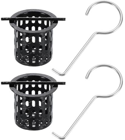 QUARKZMAN 2Pcs Filtre à Cheveux, Filtre de Vidange de Douche en Acier Inoxydable 304 avec Crochet de Levage Collecteur de Cheveux Et Débris Panier Filtre à Débris, Noir