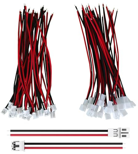 MOSWAG 20 Paare JST Steckverbinder, 26 AWG Steckverbinder, 2 Pin Männlich Weiblichen Stecker für LED Lampe Streife RC Spielzeug Batterie