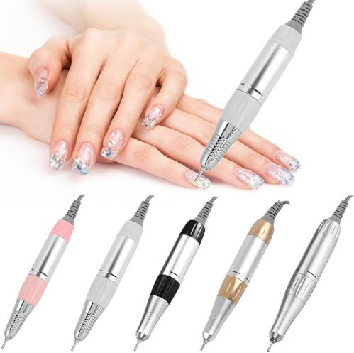 Nagelbohrer Handstück Elektrische Nagelfräser: Elektrische Acryl Gel Poliermaschine Ersatz Nagelbohrer Griff Elektrische Nagelfeile Bohrer Werkzeug (White)