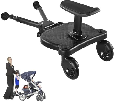 Universelles Kinderwagenbrett mit abnehmbarem Sitz, 2-in-1-Sitz- und Steh-Kinderwagen-Gleitbrett für die meisten Kinderwagen, hält Kinder bis zu 25 kg Kinderwagen-Verbindungen, Stehbrett