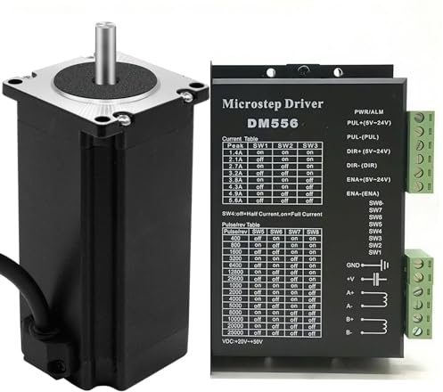 Nema 23 Schrittmotor 1 Achse CNC Kit 2Nm 200Ncm 285 oz.in 3A 2 Phase 4 Wire Stepper Motor & DM556 20-50V DC Schrittmotor Treiber für 3D-Drucker Fräs Drehen Roboter