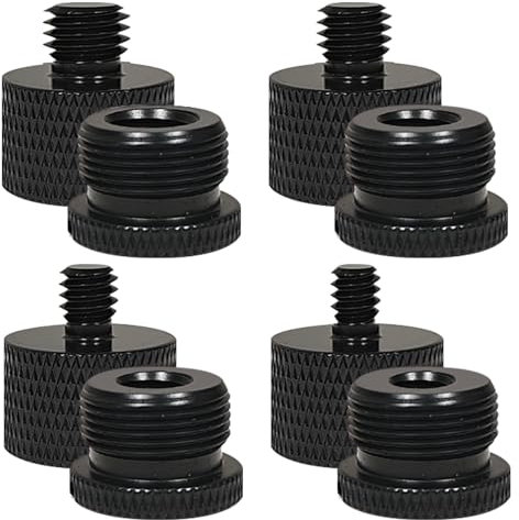 8 Pcs Mic Stand Adapters,5/8 to 3/8, 3/8 to 5/8, 5/8 to 1/4, 1/4 to 5/8 Female x Male Screw Thread for Microphone Stand Adapter Mount to Camera Tripod, Mic Thread Adapters