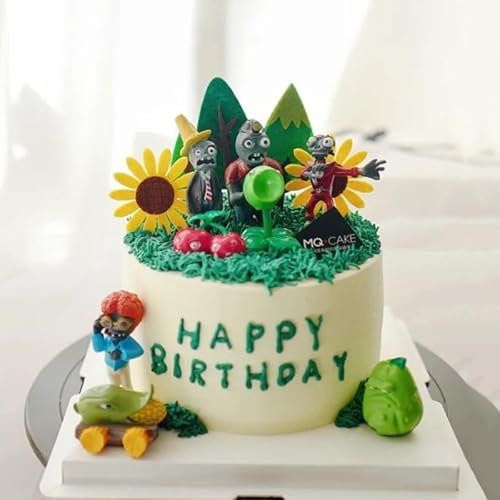 NVKRLFYD Zoombies Figuras, 8 PCS Zoombies Juego Personajes Juguetes Plants Vs Zombies Figuras Decoración para Tartas Plantas contra Zombies para Infantiles Mini Juego Decoración De Personajes