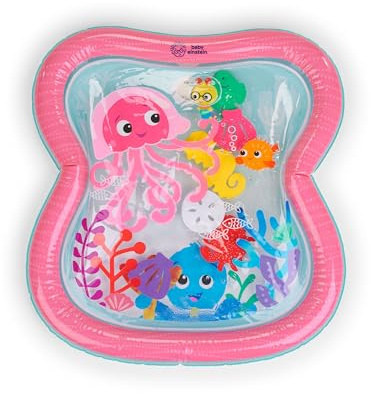 Baby Einstein Ocean Explorers Jiggling Janet Baby Wassermatte – Spielzeug für die Bauchlage mit schwimmenden Meeresformen, sensorischen Farben und Förderung der motorischen Fähigkeiten, Rosa