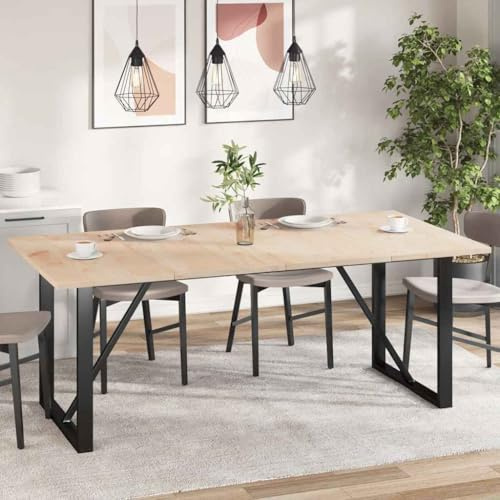 Qnhdfrt Tischplatte aus massiver Kiefer 200 x 100 x 2 5 cm Rustikales Design Einfache Reinigung Vielseitig einsetzbar für Esstisch Küche und Outdoor Bereich