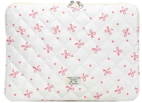 TIAASTAP Schleifen iPad Tasche für MacBook Air und iPad, Weiche Laptop Hülle Aesthetic mit Schleife, MacBook Tasche Notebookhülle Laptophülle Sleeve Geschenke Mädchen MacBook Case