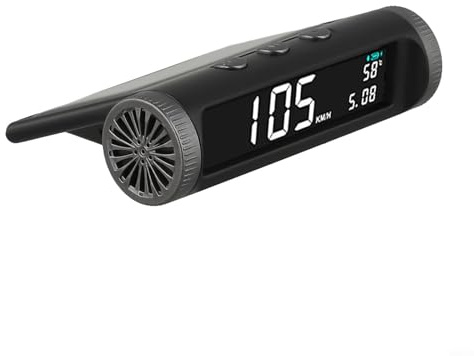 HEIBTENY Auto HUD Head-Up Display Wireless Solarbetrieben mit GPS Digital Tacho, Dual Mode Geschwindigkeit und Uhr Schnittstelle, KM/H und MPH Umschaltung