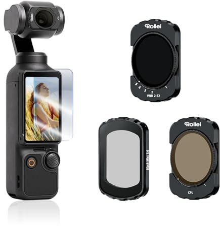 Rollei Filtro per DJI OSMO Pocket 3 & 4, ND 2~32 + CPL + Black Mist 1/4 | Design Magnetico, Nano Coatings, Protezione per Schermo e Panno Inclusi, DJI-OSMO-3-4-Accessori