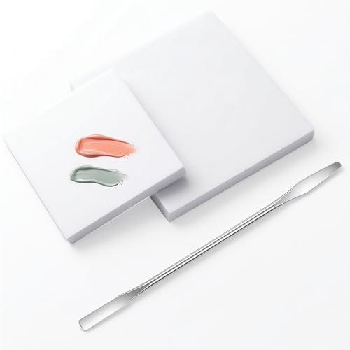 100 Sheets Disposable Nail Art Palette Paper, 2 Sizes Waterproof Mixing Palette with Stainless Steel Stirring Rod for Gel Polish And Makeup, Portable for Home Salon And DIY