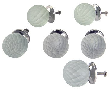 Dritz Home 47024A Perilla de bola facetada de cristal, marfil esmerilado (6 piezas)