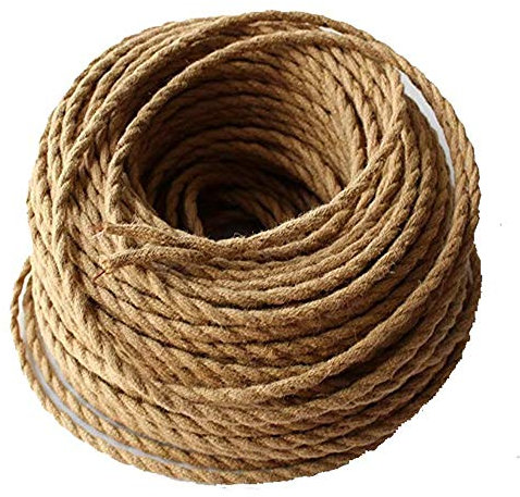 Cable eléctrico REACHYEA estilo antiguo, cuerda retorcida, trenzada, colgante, para luz o lámpara, (2x 0,75 mm)