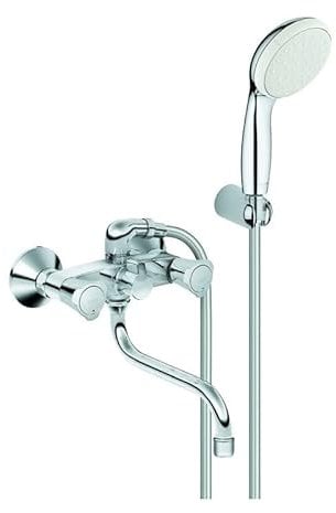 Grohe 2-Griff-Mehrzweckbatterie Costa 26790 mit Tempesta Wandhalterset Chrom