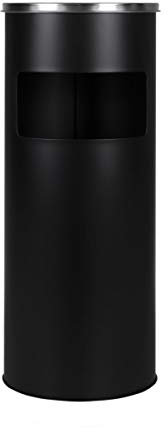 METLEX - freistehende Edelstahl Außen Mülleimer Zigarette Aschenbecher stehen - schwarz (MX2076 BL)
