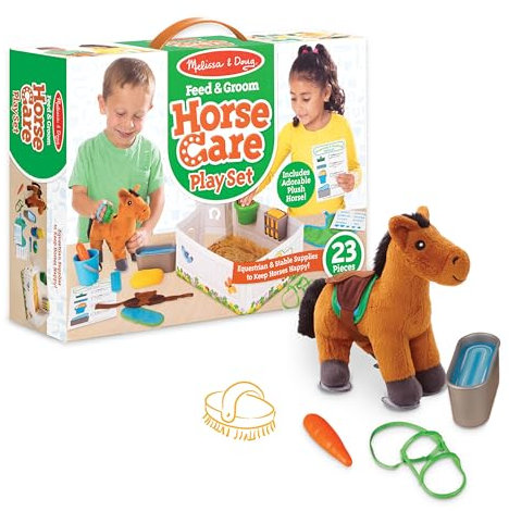 Melissa & Doug HAUHAU Futter- & Bräutigam-Pflege-Set mit Plüsch-Plüschtier (23 Teile, tolles Geschenk für Mädchen und Jungen – am besten für 3, 4, 5, 6 und 7 Jahre)