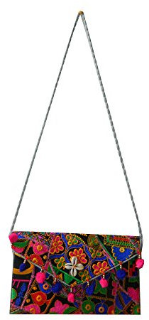 Indische Handtasche Blume Muschel Baumwolle Stickereien Tasche Accessoire