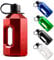 Alpha Designs | 2 Litre Water Bottle | 2.4l Large Drinks Water Jug | Gym, Holiday, Travel | Red
