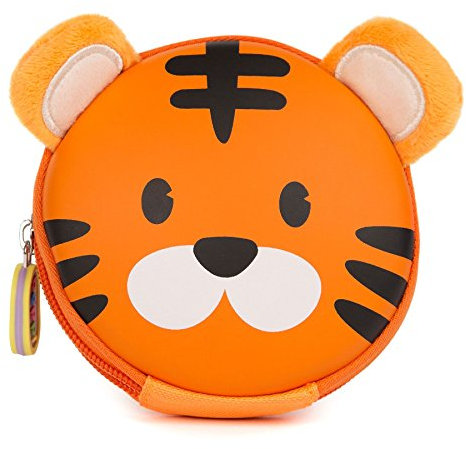 boppi Tiny Trekker Kinder Schlüssel Reise Beutel Münzen Handtasche Mini Reise Geldbeutel Schlüsseltasche Reißverschluss Unterarmtasche - Tiger