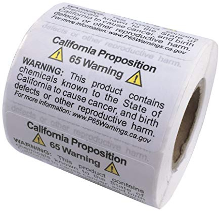 FirstZi California Prop 65 Warning Labels - 2x1 Inch 500 Labels - Self Adhesive CA Proposition 65 Chemical Safety Stickers - P65 Health Alert Sign Tags - Perforated for Easy to Peel