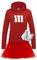 Hoodie M&M + Tüllrock Karneval Gruppenkostüm Schokolinse 9 Farben Damen XS-2XL Mundm Fans Tanzgruppe Fasching Verkleidung Rosenmontag, Größe:L, Farbe:rot - Logo weiss (+Handschuhe weiss/Tütü rot)