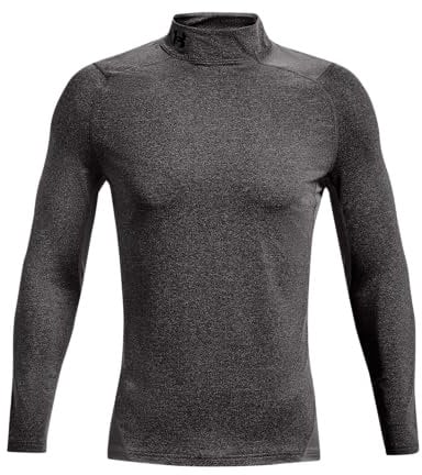 Under Armour Herren Cg Armour Fitted Mock enganliegendes Funktionsshirt atmungsaktives Langarmshirt, Charcoal Light Heather / Black, M EU