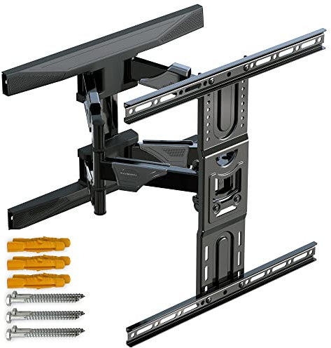 Invision TV-Wandhalterung für Bildschirme 37-65 Zoll (94 cm – 165 cm) – VESA 200 x 200 bis 400 x 400 – Doppelarm, robust und robust, Neigung und Erweiterung mit voller Bewegung, maximale Belastung