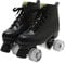 XVBVS Rollschuhe für Herren Damen, PU-Leder High-Top Rollschuhschuhe Zweireihige Roller Skates für Indoor Outdoor (44,Black)