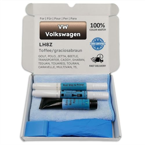 Genuine Colors Lackstift Toffee GRACIOSABRAUN LH8Z für VW Volkswagen Braun Golf Polo Jetta Beetle Transporter Caddy Sharan TIGUAN Touareg TOURAN CARAVELLE MULTIVAN T5 AMAROK