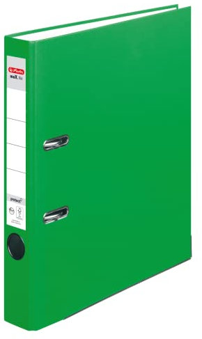 Herlitz Ordner maX.file protect A4 5cm PP-Kunststoffbezug/Papier hellgr.besch. (hellgrün, 5cm | 5er Pack)