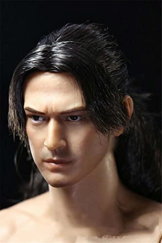 1/6 Männlicher Kopf Sculpt,1/6 Asiatisch Männlich Kopf Modell Spielzeug für 12'' Soldat Actionfigur (Bartlose Version)