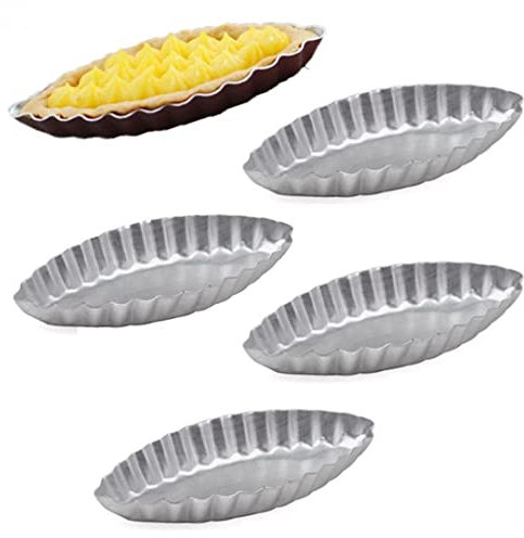 5 Pièces Bateau Forme Oeuf Moule En Aluminium Biscuits Fruits Gâteau Moules Pour Cuisine Pouding Pâtisserie Cuisson Décoration Outils