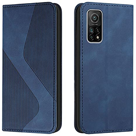 Mo-Somnus Kompatibel mit Xiaomi Mi 10T 5G / Mi 10T Pro 5G Hülle, Magnet PU Leder Flip Wallet Case Tasche Handyhülle, Schutzhülle Xiaomi Mi 10T 5G / Mi 10T Pro 5G Klapphülle mit [Kartenfächer] (Blau)