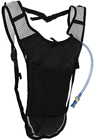 Trinkrucksack, Trinkrucksack Leicht Atmungsaktiv mit 2L Wassersack Wassersack Stroh zum Radfahren zum Laufen zum Wandern(Silberner Trinkbeutel)