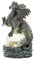 TERESA'S COLLECTIONS 22cm Garten Drache Figur mit Solar Licht, Gartenstatue Solar Glaskugeln Beleuchtung wasserdichte Bronze Kunstharz Gartenfiguren für Außen, Rasen Geschenke für Frauen