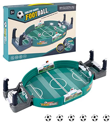 OCCOUMR Tischfußball-Eltern-Kind-Spiel, Interaktives Tisch Fußball Spiel, Mini Tischkicker Kinder, Mini-Tischfußballspiel-Spielzeug mit 6 Fußbällen, für Kinder und Erwachsene