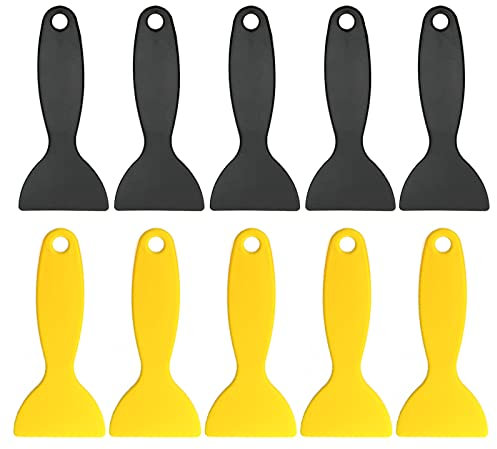 Lot de 10 spatules en plastique - Grattoirs à peinture en résine flexible - Couteau à mastic à bulles d'air - Outil d'installation pour impression 3D