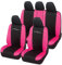Rebeca Shop Coprisedili auto universali Made in Italy - Racing - schienali posteriori con 2 zip - airbag compatibili in vari colori made in Italy (Nero/Fucsia AP)