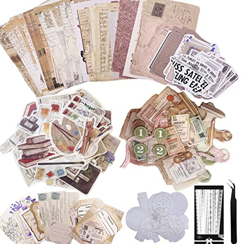 290 adesivi estetici per scrapbooking, fai da te, carta decorativa per libri e strumenti di studio, kit di carta per album di ritagli, kit per diario (Art Time Kit)