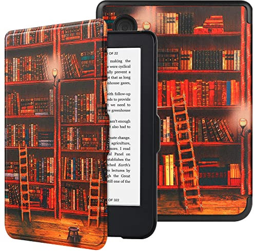 HGWALP Slimshell Coque de Protection pour 6 Kobo Clara 2E eReader 2022 Release, Étui Housse Protection Magnétique Smart Cover pour Kobo Clara 2E-Library